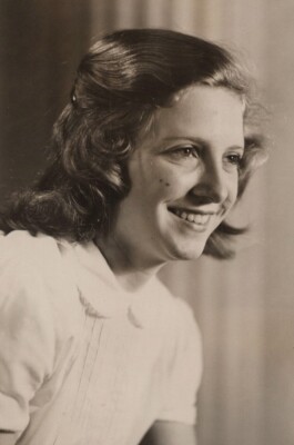 1940s Pretty Woman Studio Portrait Curled Hair Smile Confident Expression