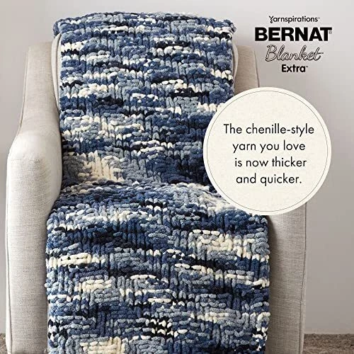Bernat Blanket Extra Chunky Chenile Acrylic Yarn 2 Pack of 300g