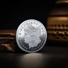 2024 US Morgan Silver Dollar Lucky Commemorative Coin - Gold & Silver Plated