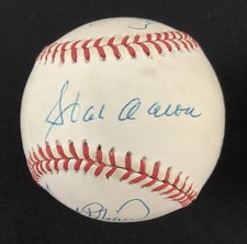500 Home Run Club Signed Baseball WDW M Mantle H Aaron Mays Auto +5 Sigs HOF JSA