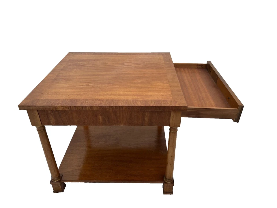 Henredon  Nightstand Side Table with one Drawer and bottom Shelf Circa70 - Image 4 of 4