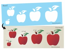 Joanie Stencil Apple Country Harvest Fruit Market Teacher Prim Craft DIY Signs