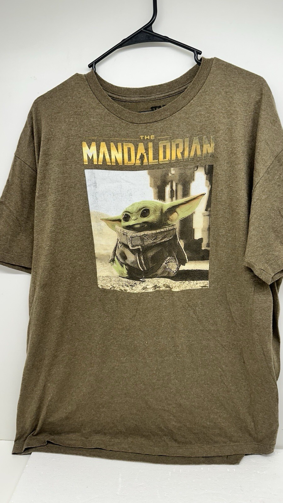 Star Wars Mandalorian Shirt Mens Teen XXL  Brown Graphic T-shirt Baby Yoda Grogu