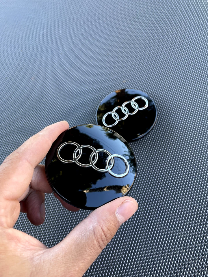 Tapacubos central llanta rueda AUDI 4X NEGRO 68 mm/2,68 pulgadas Foto 4 de 4