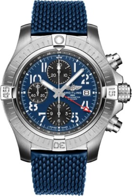 Breitling Avenger Automatic Blue Dial & Rubber Strap Steel Swiss-Made Mens Watch