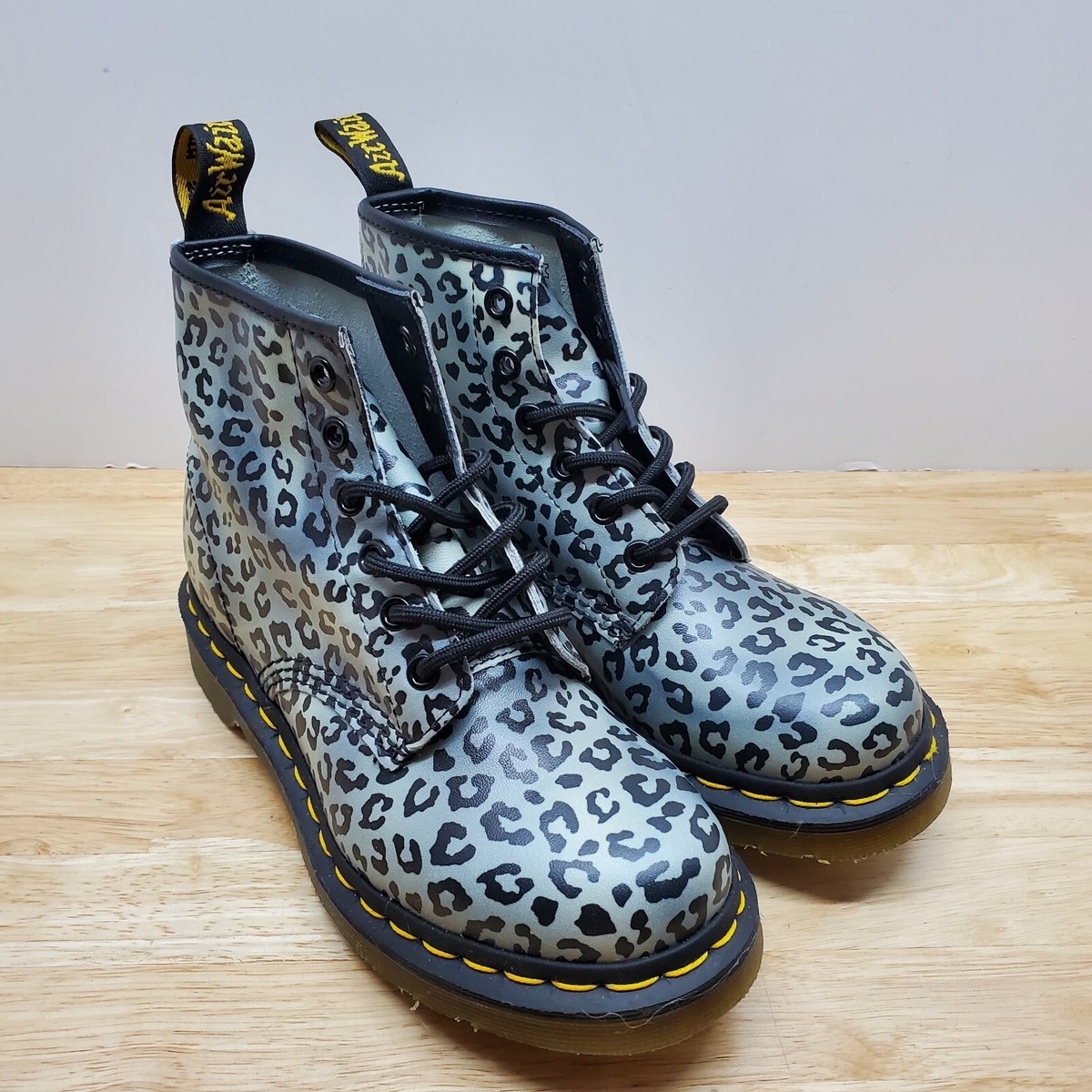 Dr Martens Cheetah Print Combat Boots Jadon Leopard Print Platform