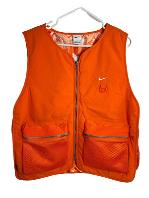 Nike Premium Full-Zip Paisley Basketball Vest Orange Men's Sz Medium  DV9493-819