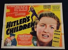 HITLER'S CHILDREN 1943 * BONITA GRANVILLE * RARE STYLE-A HALF SHEET MOVIE POSTER