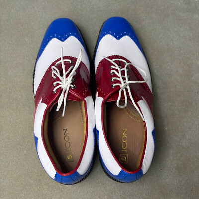FootJoy Icon Golf Shoes Mens Size 10.5 Red White Blue USA Flag