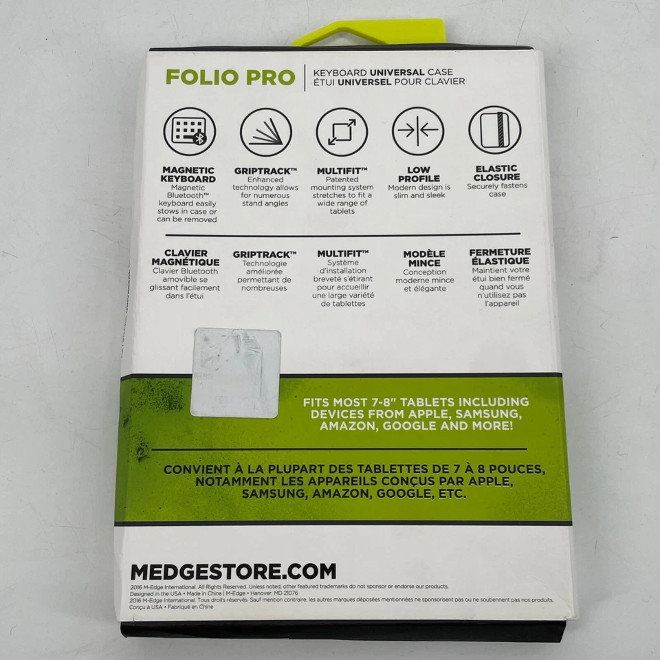 Capa teclado universal M-Edge Folio Power Pro compatível com tablets 7"-8" - Imagem 2 de 4