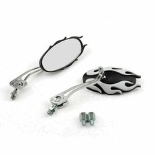 Universal Motorcycle Rearview Mirrors Rear View Mirror 8mm 10mm White T9