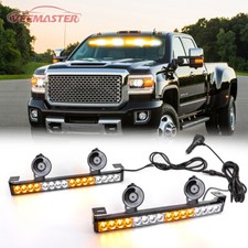 2 In 1 Led Strobe Light Bar Emergency Warning Hazard Traffic Advisor Amberwhite