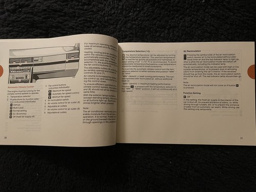 Mercedes-Benz MB 1987 W124 300D Diesel Sedan Owner’s Manual Handbook OEM NOS - Picture 6 of 22