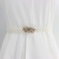 Dekorative GüRtel FüR Kleid Weiß Gold Herzen Taillenschmuck TaillengüRtel