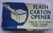 1950's FLASH CARTON BOX OPENER CUTTER SAFETY KNIFE USA NEWARK , N.J. + BLADES