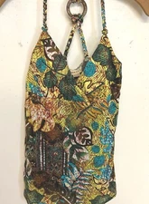 NO BOUNDARIES Boho Strappy TOP LACE & BEAD ACCENTS HIPPIE Junior Size M (7-9)