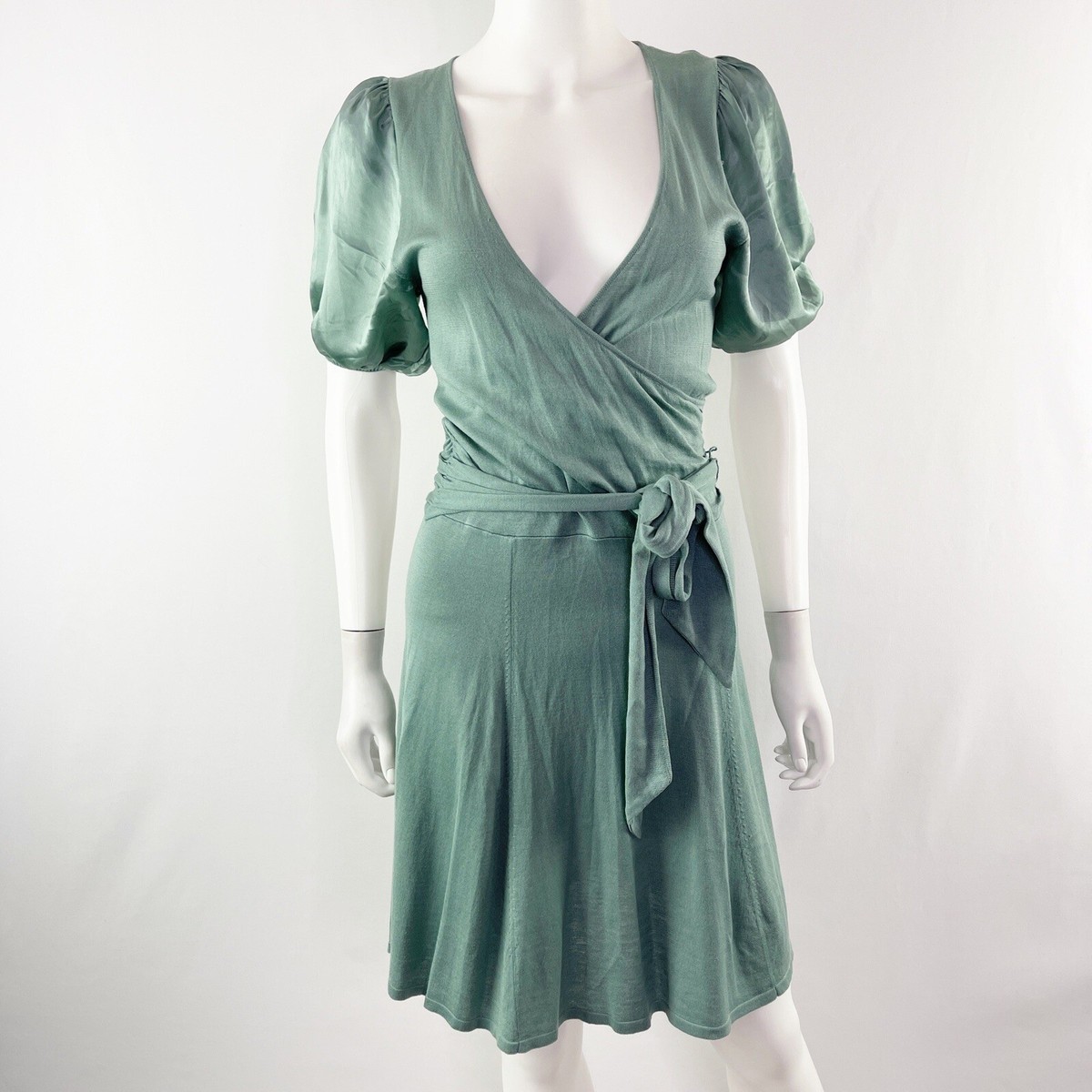 bcbgmaxazria green dress BCBGMAXAZRIA Arianne Scalloped Edge Pleated Dress main image 0