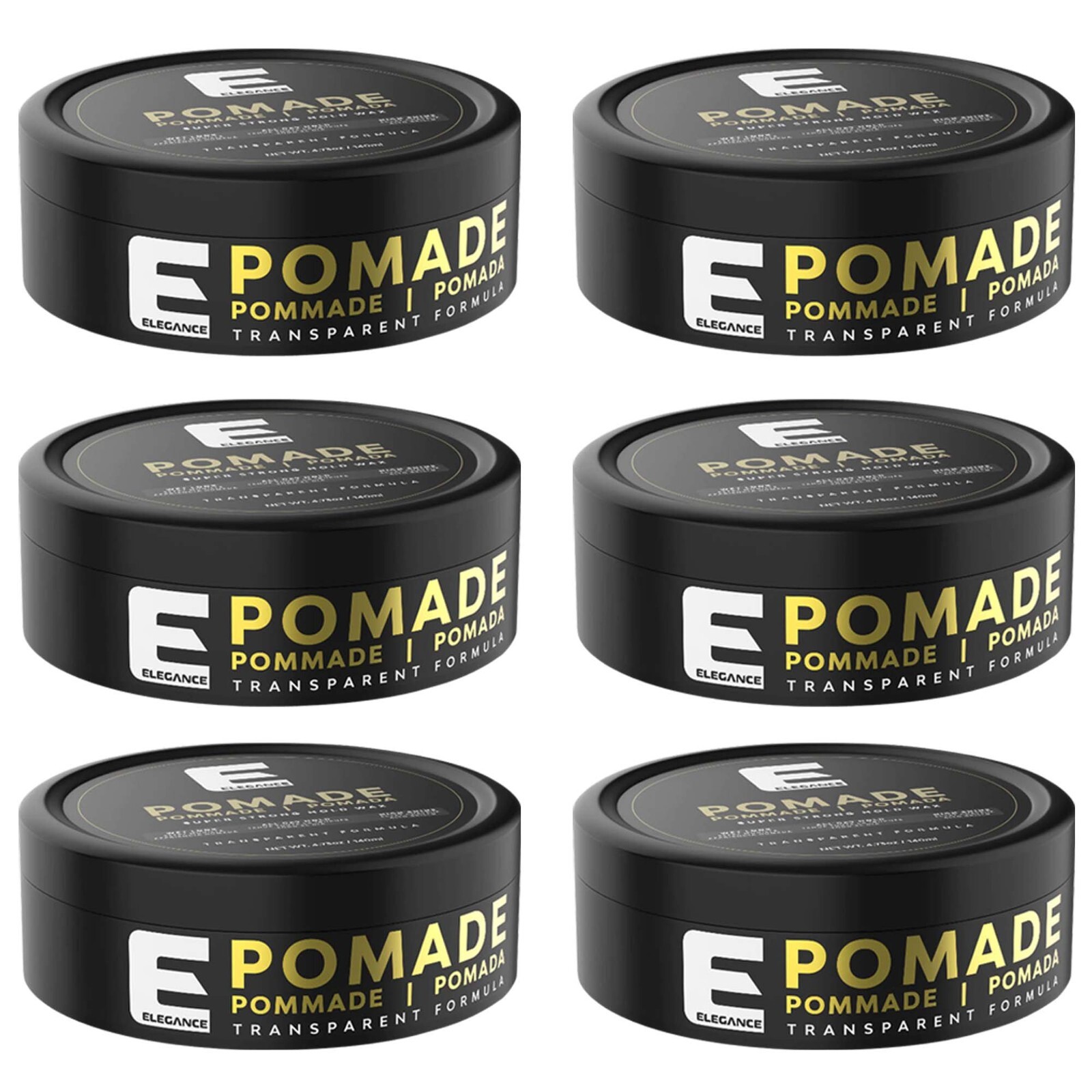 BARBER SALON BEAUTY ELEGANCE MEN TRANSPARENT POMADE HAIR WAX 140GR 6 PACK |  eBay