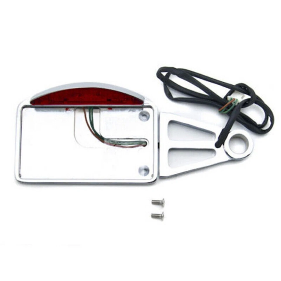 Soporte de montaje lateral horizontal luz trasera LED cromo matrícula motocicleta Foto 2 de 4