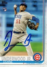 Duane Underwood Chicago Cubs 2019 Topps Autographed Signed Rookie Card