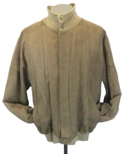 vintage mens brown St Croix microfiber bomber jacket lightweight soft XL