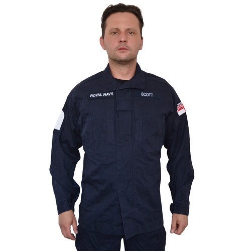 Chaqueta Original Ejército Camisa Uniforme Combate FR RN Royal Navy Británica Super Grado I - Imagen 5 de 12