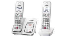 Panasonic Cordless Phone Sys KX-TGD832W Digi Ans DECT 6.0 Call ID 1.6" LCD White