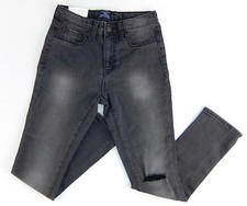 Gap Super Skinny High Waist Jeans Girls Size 6 or 8 Distressed Stretch Black