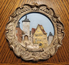 Rothenburg O.D.T Germany Collectible Souvenir 3D Resin 8 1/2" Wall Hanging Plate
