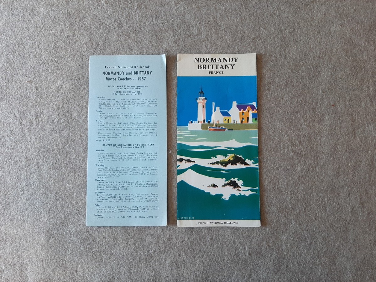 1957 Normandy Brittany France Railroads & Motor Coaches Brochures