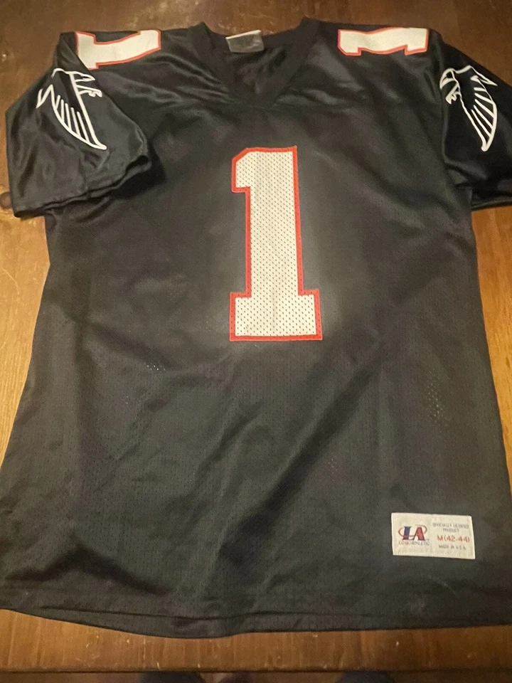 jeff george auto LA Screen Print Falcons Jersey M Signing Photo Included — 第 2/4 张图片