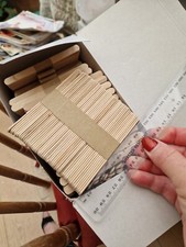 50 - Palitos de piruleta planos de madera de 11 cm para helados artesanías modelado para pasteles