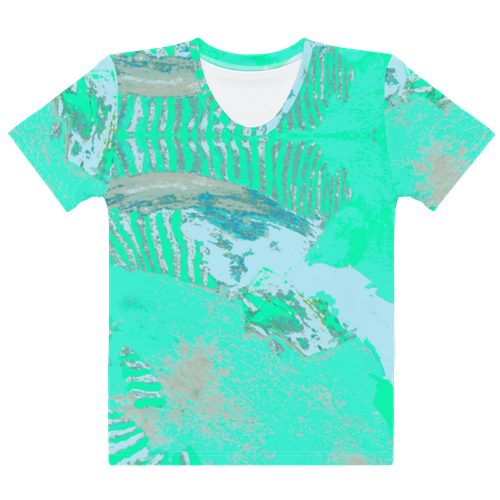 Women's T-shirt Aqua Menthe All Over Print T-Shirt - Picture 10 of 38