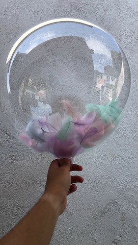 Nuovissimi palloncini rotondi BoBo 24" bolle trasparenti pieni di piume colorate - Foto 39 di 44