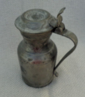 Antique English Georgian Pewter lidded Pitcher partial touch mark London