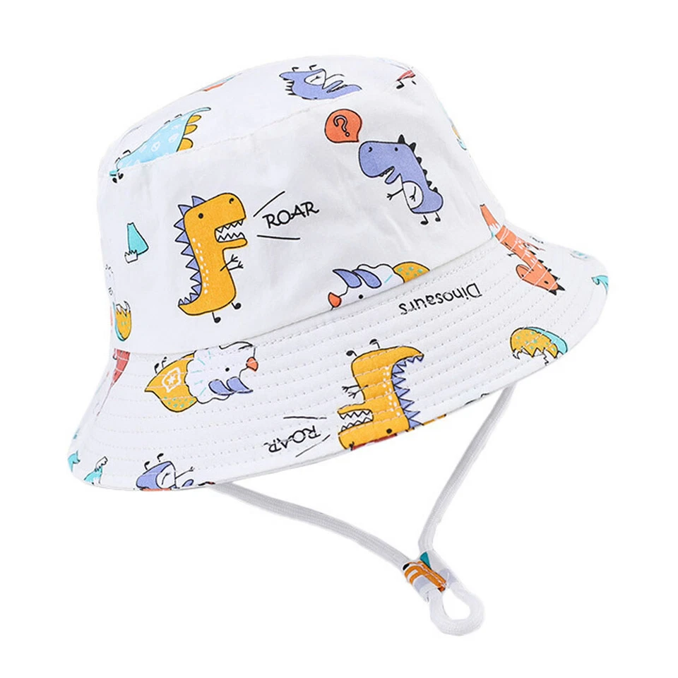 Sombrero para el sol cubo dibujos animados bebé niño pequeño verano niños niñas niños playa jugar gorras 1-3 años Foto 2 de 4