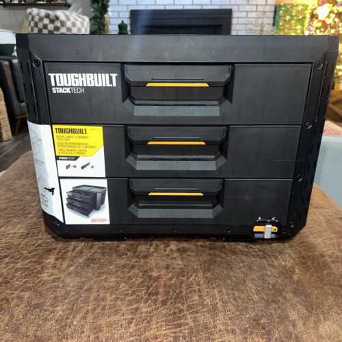 TOUGHBUILT STACKTECH XL 21-In W X 15.6-In H X 16-In D 3-Drawer Black Plastic/Met