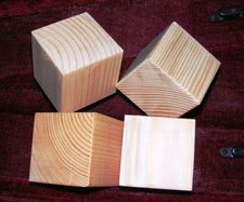 3.5 Wood Cube Stacking Blocks Sanded And Smoothed - Set of Six (6) Made in USA