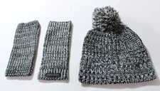 Rebecca Minkoff Women's Marled Pom Beanie & Arm Warmer Set LB3 Gray One Size