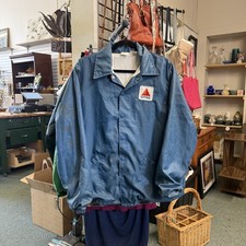 Vintage Unitog Citgo Gas Sation Coaches Jacket Large Blue USA Made Windbreaker