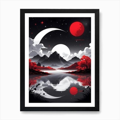 Asiatische Landschaft 9 Kunstdrucke gerahmt Wandbild Poster Leinwanddruck Bild