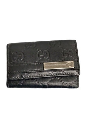 GUCCI Key Case GG Plus SV1000 BLK Men's