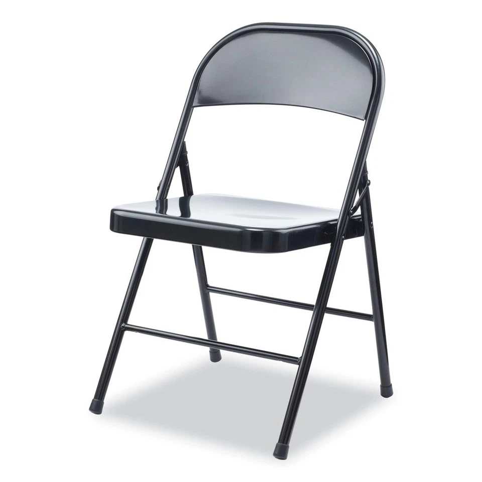 Alera CA941 Armless Steel Folding Chair Supps 275 lbs. - Black (4/Carton) New - Изображение 3 из 4