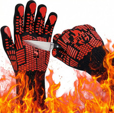BBQ Gloves, Oven Gloves, 1472 F Extreme Heat Resistant Barbecue Gloves
