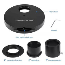 2 Inch Multiple 5 Position Fitting Color Eyepiece Filter Wheel for Telescope US