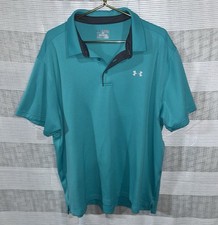 Under Armour Big Men's Teal Tech Polo Loose Fit Heat Gear 2XL 30x27