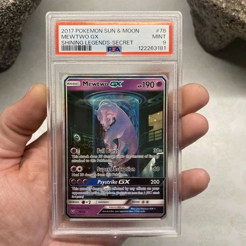 Pokémon Mewtwo GX TCG Shining Legends Holo Card 78/73 PSA 9