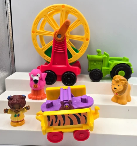 Fisher Price Little People Car-Ferris Wheel-Teeter totter-Tractor-Animals-Person