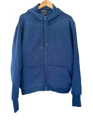 ScotteVest Jacket Mens Large Blue Full Zip Cotton Hoodie Sweatshirt