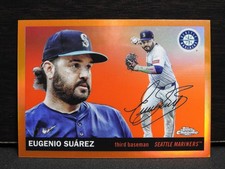 Eugenio Suárez 2025 Topps Chrome Platinum #133 Orange Refractor /25 Mariners